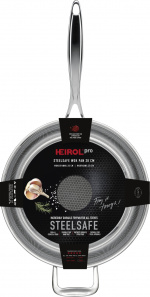 Heirol Pro Steelsafe wok, rostfritt stål + non-stick beläggning, 28 cm