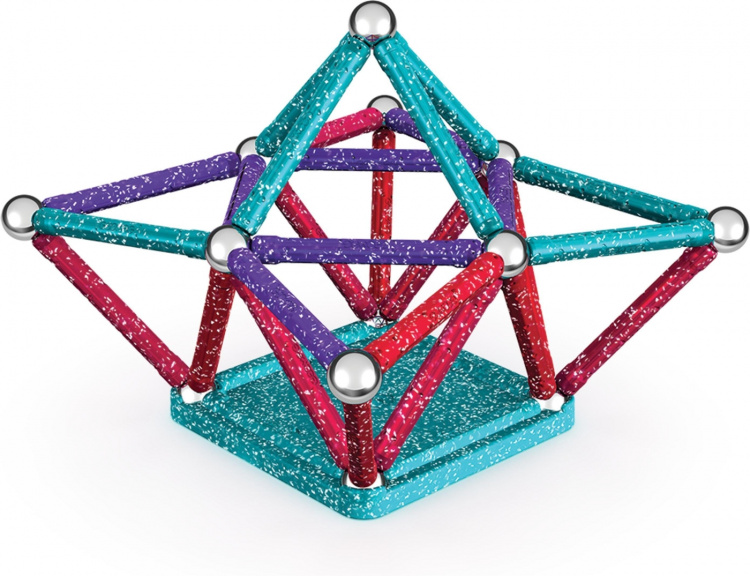 Geomag Glitter Recycled Magnetic Building Set, 60 delar
