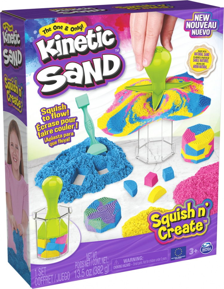 Kinetic Sand Squish N\' Create Set med magisk sand Kinetic Sand Squish N\' Create Set med magisk sand