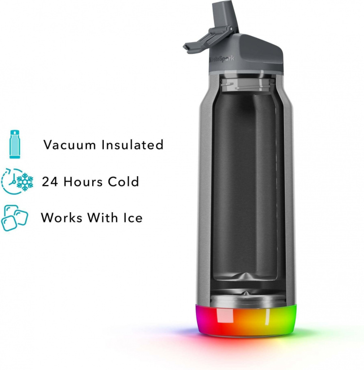 HidrateSpark PRO Vattenflaska, 0,95 L, silver