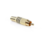 Nedis RCA Connector | Rak | Hane | Guldplaterad | Löda | Kabel input diameter: 7.0 mm | Metall | Svart | 10 st. | Kuvert