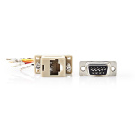 Nedis Serial adapter | Adapter | D-SUB 9-Pin Hona | RJ45 Hona | Nickelplaterad | Elfenben | Låda