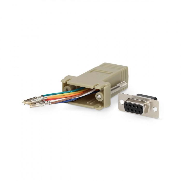 Nedis Serial adapter | Adapter | D-SUB 9-Pin Hona | RJ45 Hona | Nickelplaterad | Elfenben | Låda