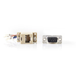 Nedis Serial adapter | Adapter | D-SUB 9-Pin Hane | RJ45 Hona | Nickelplaterad | Elfenben | Låda