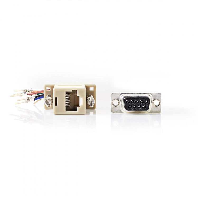 Nedis Serial adapter | Adapter | D-SUB 9-Pin Hane | RJ45 Hona | Nickelplaterad | Elfenben | Låda