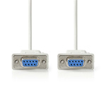 Nedis Nollmodemkabel | D-SUB 9-Pin Hona | D-SUB 9-Pin Hona | Nickelplaterad | 2.00 m | Rund | PVC | Elfenben | Label