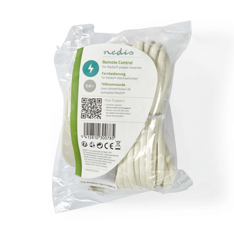 Nedis Power Inverter Fjärrkontroll | 5.00 m | RJ10 | Vit