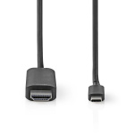 Nedis USB-C™ Adapter | USB 3.2 Gen 1 | USB-C™ Hane | HDMI™ Kontakt | 4K@60Hz | 1.00 m | Rund | Nickelplaterad | PVC | Svart | Label Nedis USB-C™ Adapter | USB 3.2 Gen 1 | USB-C™ Hane | HDMI™ Kontakt | 4K@60Hz | 1.00 m | Rund | Nickelplaterad | PVC | Svart | Label