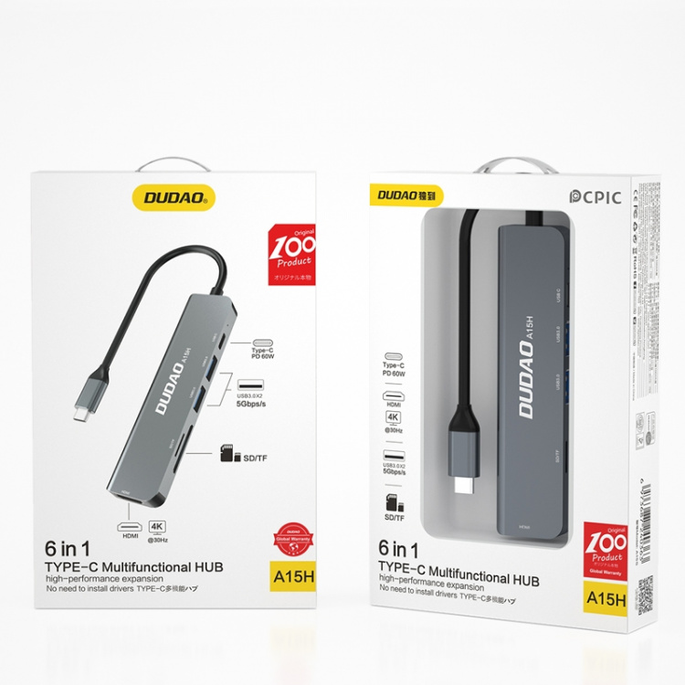 Dudao A15H 6-in-1 Type-C Adapter Dockingstation