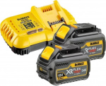 DeWALT 54V XR FLEXVOLT Set: 2x 6Ah batterier & laddare