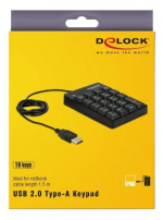 DeLOCK USB Keypad, 19 knappar, LED-indikator, 1,5 m kabel, svart DeLOCK USB Keypad, 19 knappar, LED-indikator, 1,5 m kabel, svart