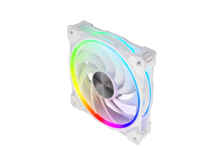Akasa White LED Premium Cooling Fan with Addressable RGB - 120mm Akasa White LED Premium Cooling Fan with Addressable RGB - 120mm