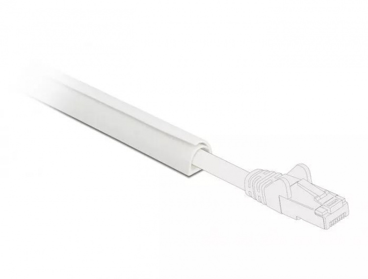 DeLOCK Cable Duct Mini self-closing self-adhesive 10x10mm 1m white