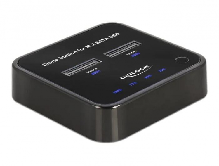 DeLOCK M.2 Docking Station for 2 x M.2 SATA SSD with Clone function