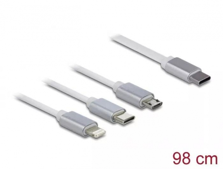 DeLOCK USB Type-C™ 3 in 1 Retractable Charging Cable DeLOCK USB Type-C™ 3 in 1 Retractable Charging Cable