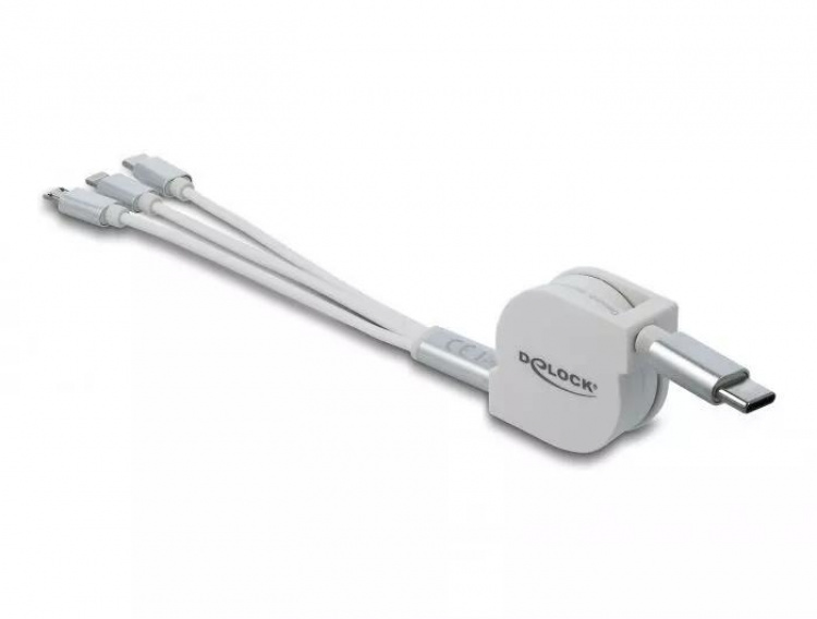 DeLOCK USB Type-C™ 3 in 1 Retractable Charging Cable DeLOCK USB Type-C™ 3 in 1 Retractable Charging Cable