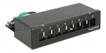 DeLOCK Patch panel, 8 ports, for keystone modules, shielded, black
