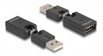 DeLOCK Rotationsadapter USB 2.0-A hane till hona DeLOCK Rotationsadapter USB 2.0-A hane till hona