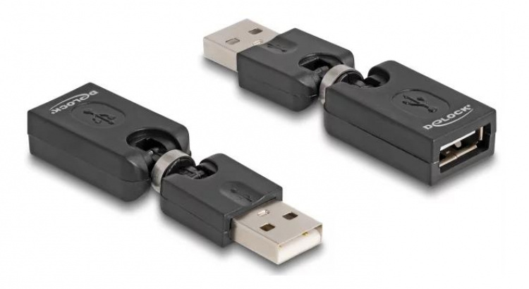 DeLOCK Rotationsadapter USB 2.0-A hane till hona DeLOCK Rotationsadapter USB 2.0-A hane till hona