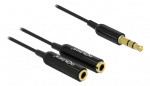 DeLOCK Cable audio splitter stereo jack male 3.5 mm 3 pin>2xstereo