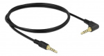 DeLOCK Stereo jack cable 3.5 mm 4 pin male > male angled 1 m black