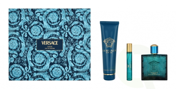 Versace Eros Pour Homme Giftset 260 ml Edp Spray 100ml/Shower Gel 150ml/Edp Spray 10ml