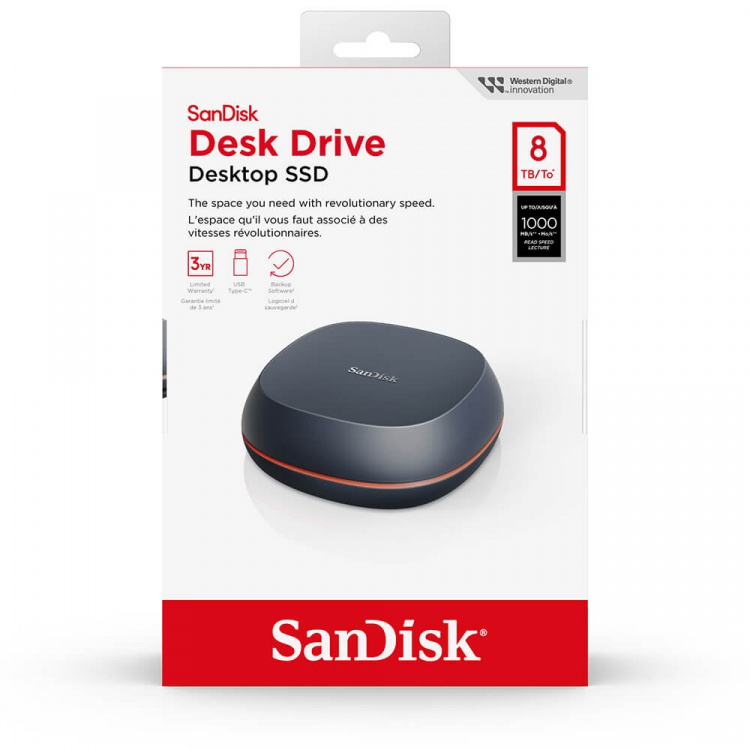 SanDisk Desk Drive 8TB USB Typ-C External SSD upp till 1000MB/s SanDisk Desk Drive 8TB USB Typ-C External SSD upp till 1000MB/s