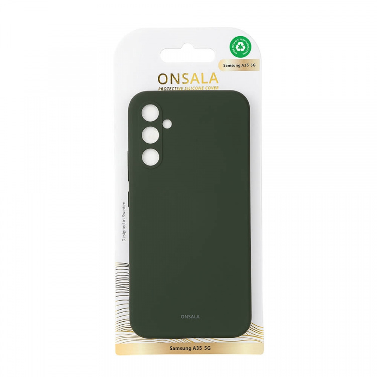 Onsala Mobilskal med Silikonkänsla Olive Green - Samsung A35 5G Onsala Mobilskal med Silikonkänsla Olive Green - Samsung A35 5G