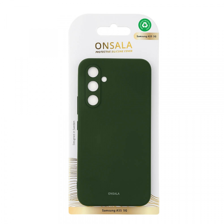 Onsala Mobilskal med Silikonkänsla Olive Green - Samsung A55 5G