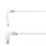 Hama Strömkabel Eurokontakt Vinklad Vit 3,0m