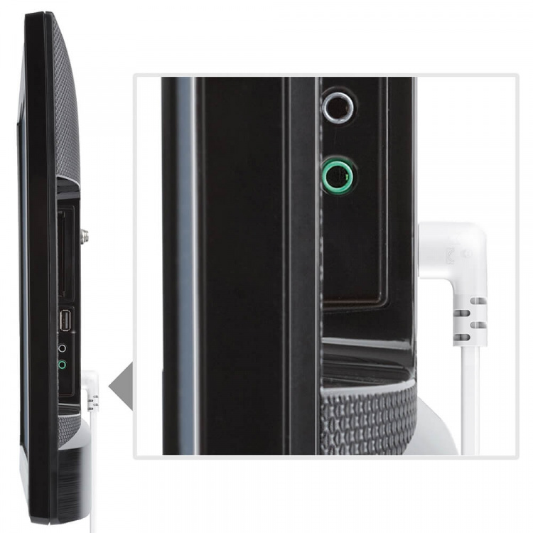 Hama Strömkabel Eurokontakt Vinklad Vit 3,0m