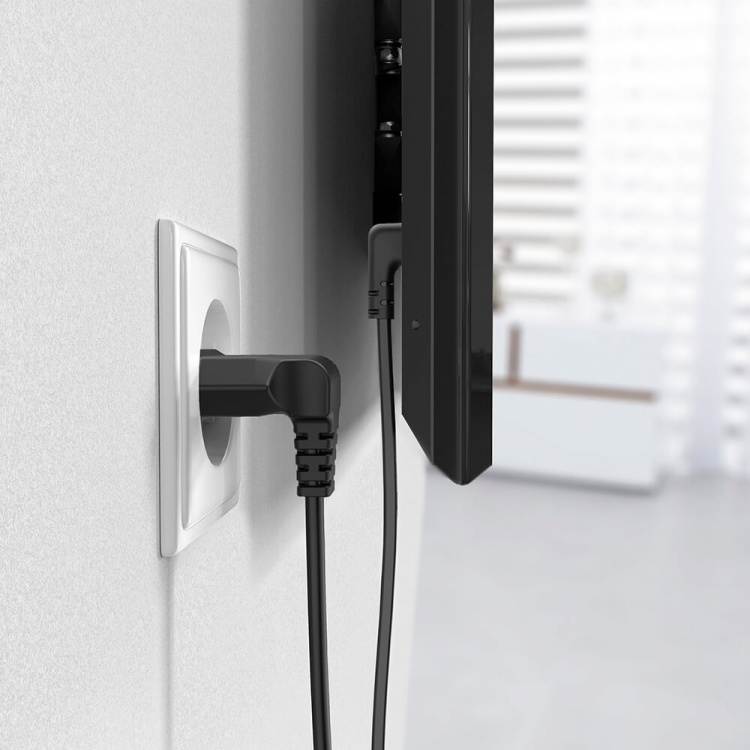 Hama Strömkabel Eurokontakt Vinklad Svart 3,0m Hama Strömkabel Eurokontakt Vinklad Svart 3,0m