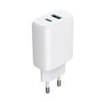 Gear Laddare 220V 1xUSB-C + 1xUSB-A PD/PPS 30W + 18W QC Vit Gear Laddare 220V 1xUSB-C + 1xUSB-A PD/PPS 30W + 18W QC Vit