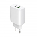 Gear Laddare 220V 1xUSB-C + 1xUSB-A PD/PPS 30W + 18W QC Vit Gear Laddare 220V 1xUSB-C + 1xUSB-A PD/PPS 30W + 18W QC Vit
