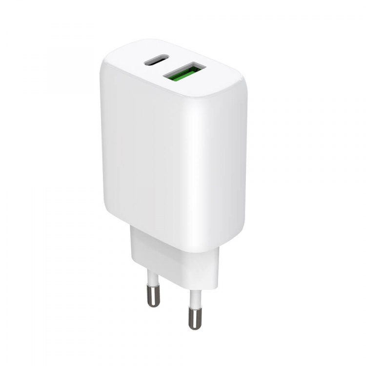 Gear Laddare 220V 1xUSB-C + 1xUSB-A PD/PPS 30W + 18W QC Vit Gear Laddare 220V 1xUSB-C + 1xUSB-A PD/PPS 30W + 18W QC Vit