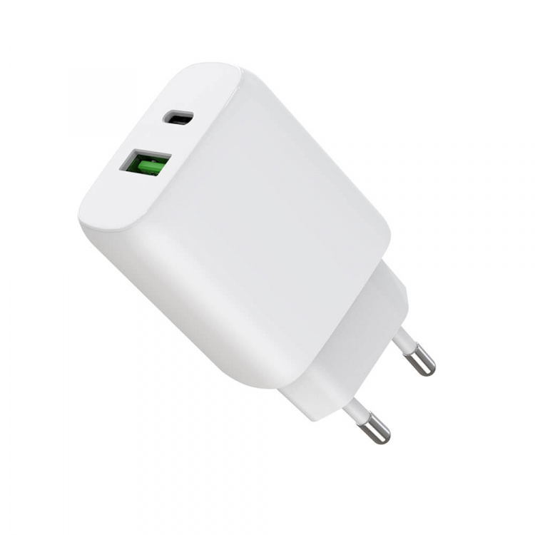 Gear Laddare 220V 1xUSB-C + 1xUSB-A PD/PPS 30W + 18W QC Vit Gear Laddare 220V 1xUSB-C + 1xUSB-A PD/PPS 30W + 18W QC Vit