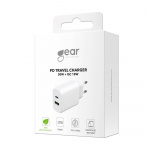 Gear Laddare 220V 1xUSB-C + 1xUSB-A PD/PPS 30W + 18W QC Vit Gear Laddare 220V 1xUSB-C + 1xUSB-A PD/PPS 30W + 18W QC Vit