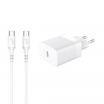 Gear Laddare 220V 1xUSB-C Vit PD/PPS 30W + Kabel USB-C till USB-C Gear Laddare 220V 1xUSB-C Vit PD/PPS 30W + Kabel USB-C till USB-C