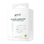 Gear Laddare 220V 1xUSB-C Vit PD/PPS 30W + Kabel USB-C till USB-C Gear Laddare 220V 1xUSB-C Vit PD/PPS 30W + Kabel USB-C till USB-C