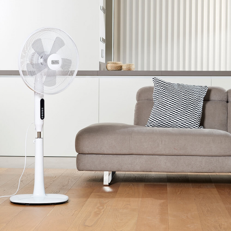 BLACK+DECKER Golvfläkt 5 Blad Vit