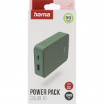 Hama Powerbank Colour 10 10000mAh USB-C+USB-A Green