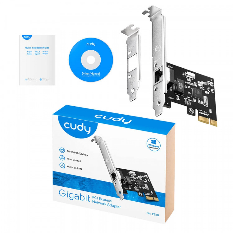 CUDY Adapter PCI-E PE25 2.5 Gigabit 1P Low Profile