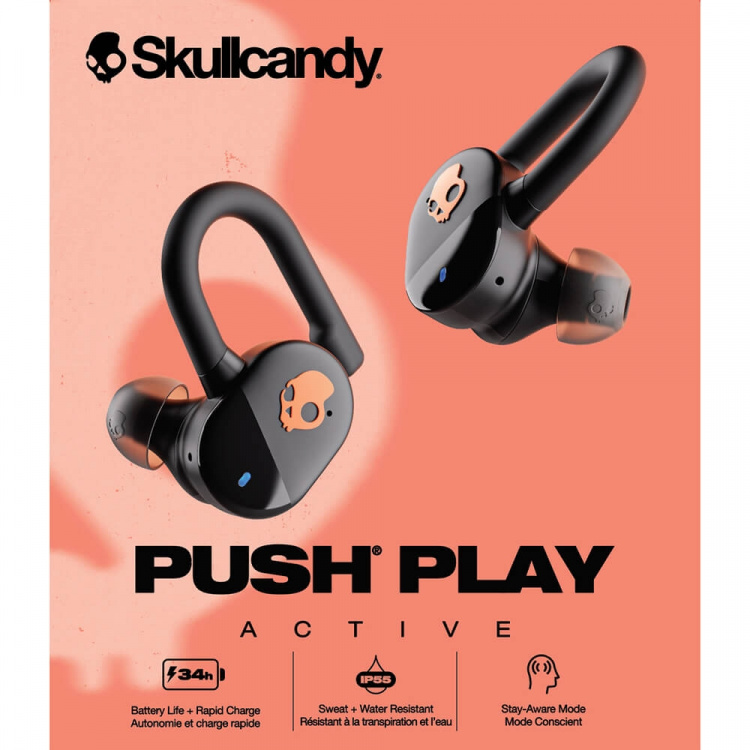 Skullcandy Hörlur Push Play TWS In-Ear Svart/Orange Skullcandy Hörlur Push Play TWS In-Ear Svart/Orange