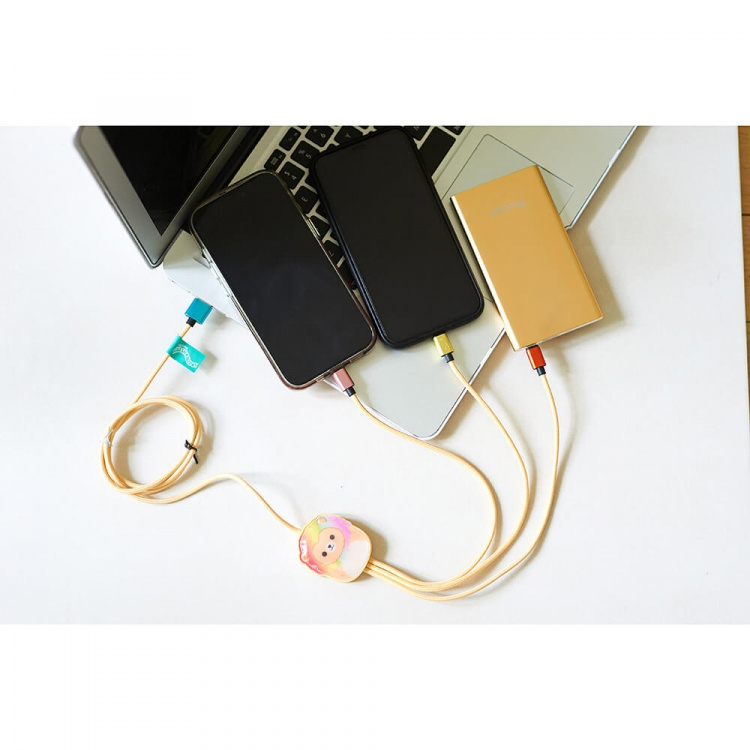 Squishmallows Laddningskabel 1,2m Leonard 3in1 USB-C/Micro/Lightning Squishmallows Laddningskabel 1,2m Leonard 3in1 USB-C/Micro/Lightning