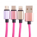 Squishmallows Laddningskabel 1,2m Lola 3in1 USB-C/Micro/Lightning Squishmallows Laddningskabel 1,2m Lola 3in1 USB-C/Micro/Lightning