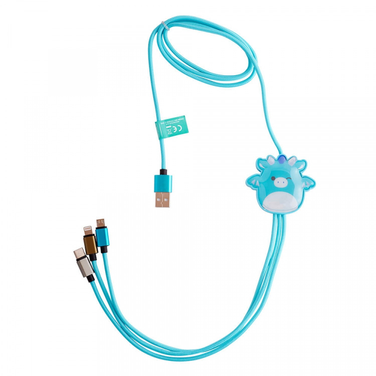 Squishmallows Laddningskabel 1,2m Tatiana 3in1 USB-C/Micro/Lightning Squishmallows Laddningskabel 1,2m Tatiana 3in1 USB-C/Micro/Lightning