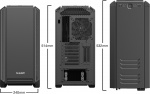 Be Quiet! Silent Base 601 ATX-chassi med fönster, svart/silver