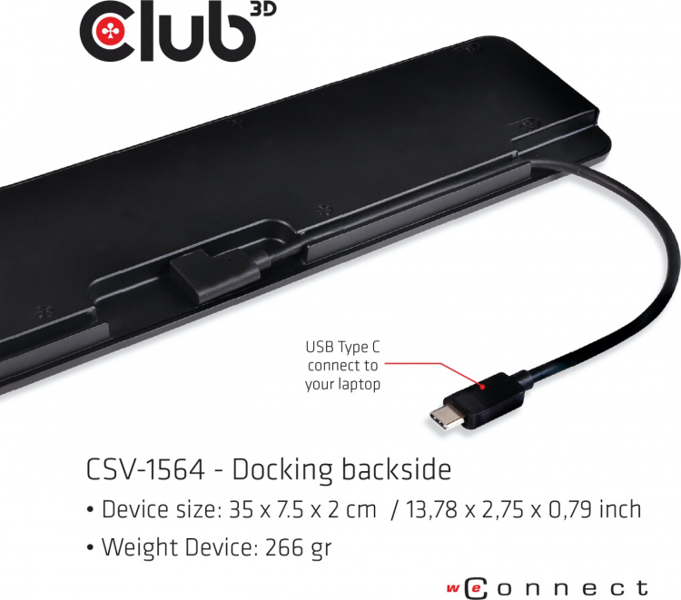 Club 3D USB Type-C Triple Display 100W dockningsstation Club 3D USB Type-C Triple Display 100W dockningsstation