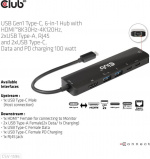 Club 3D Typ-C 6-i-1-hubb Club 3D Typ-C 6-i-1-hubb