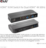 Club 3D HDMI KVM-switch för dubbla HDMI-switchar